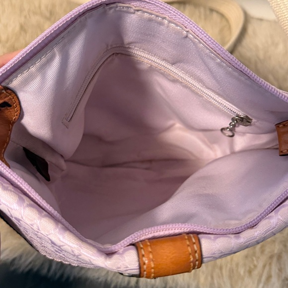 Vintage Coach Lavender Logo Jacquard Canvas Soho Swing Crossbody Bag - Picture 9 of 14